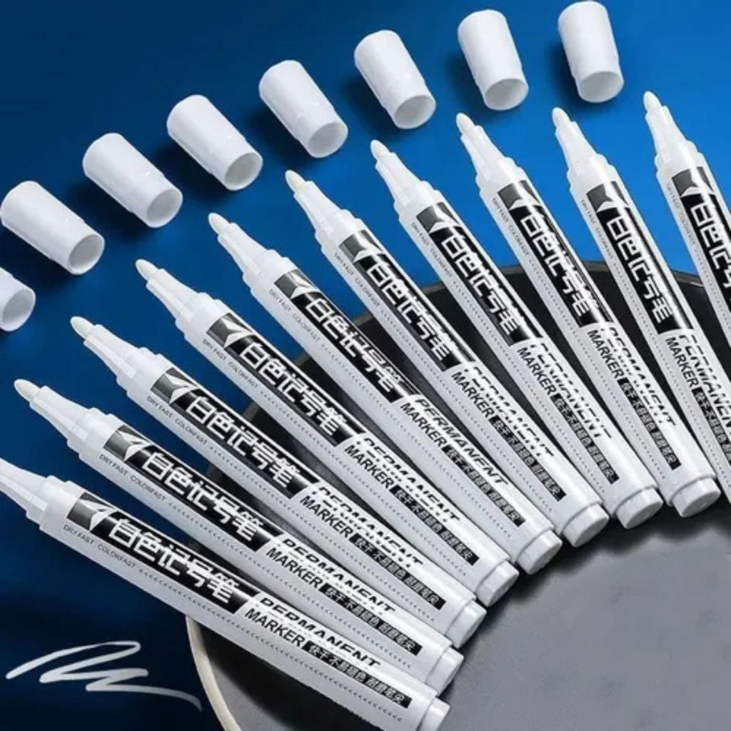 1/2/3/4 PÇS Caneta pinta pneu Permanente Marcadora Prova D'água Branca Retoque Lataria Tenis Reparo