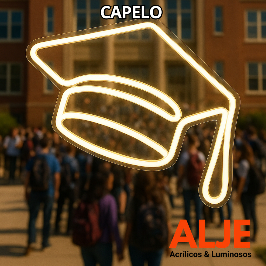 Capelo Chapéu Neon Led Formatura Universitário Festa Decoração Escolar QuenteFrio 12v Bivolt em Oferta na Shopee