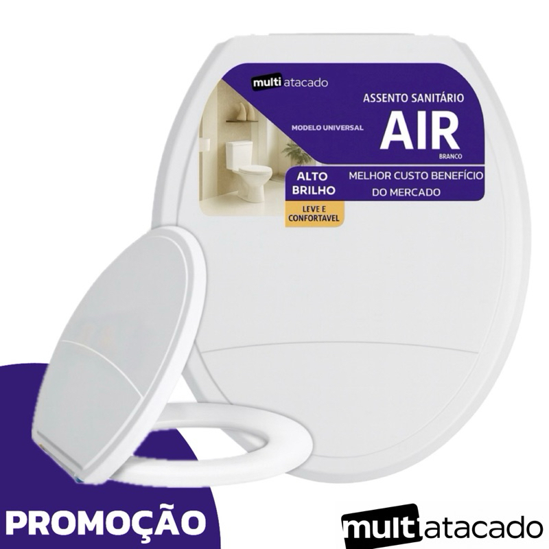 Assento Sanitário Tampa Vaso Redondo Oval Air Universal Basico Deca Celite Icasa Logasa Incepa Comum