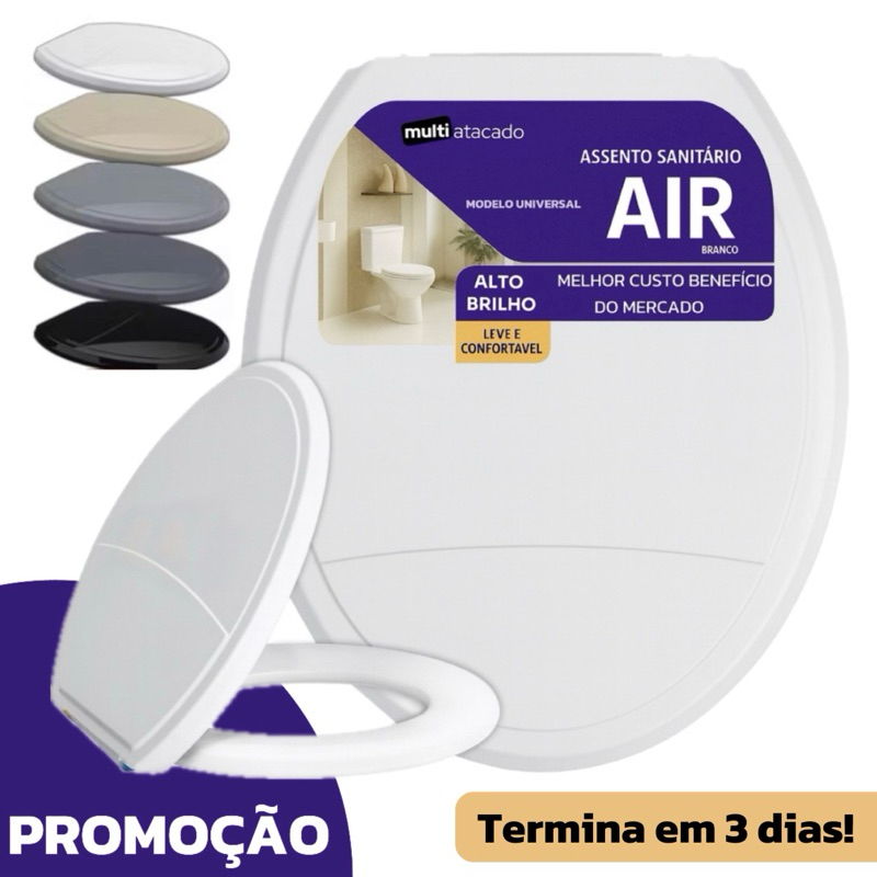 Assento Sanitário Tampa Vaso Basico Oval Celite Deca Logasa Icasa Incepa Air vaso sanitário tampa