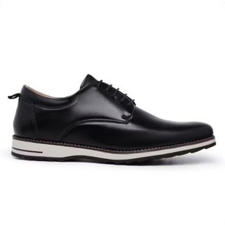Sapato Social Masculino Elegante Oxford Derby de Couro Premium Com Solado Super leve Confortável Top Para o Dia a Dia