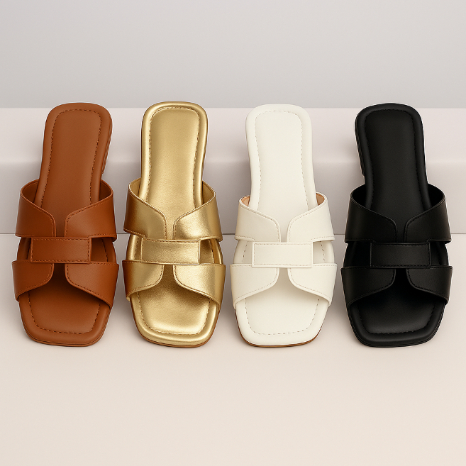 Sandália Feminina Rasteira Moderna H Estilosa