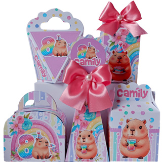KIT PEGUE E MONTE PERSONALIZADO CAPIVARA CUTE, CAIXINHAS PERSONALIZADAS CAPIVARA CUTE, LEMBRANCINHAS CAPIVARA CUTE em Oferta na Shopee