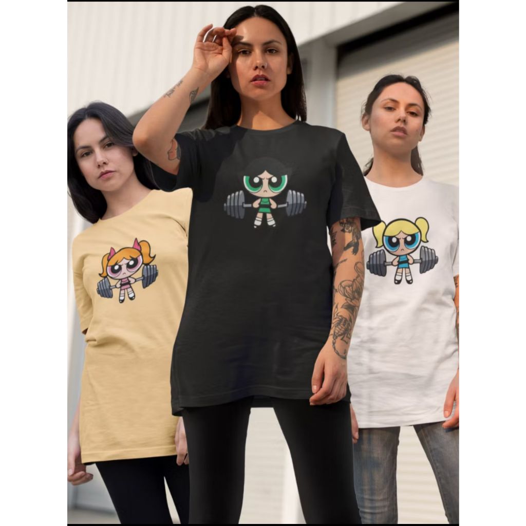 Kit 3 Camisetas Femininas Oversized 100% Algodão Premium Academia Streetwear Meninas Super Poderosas