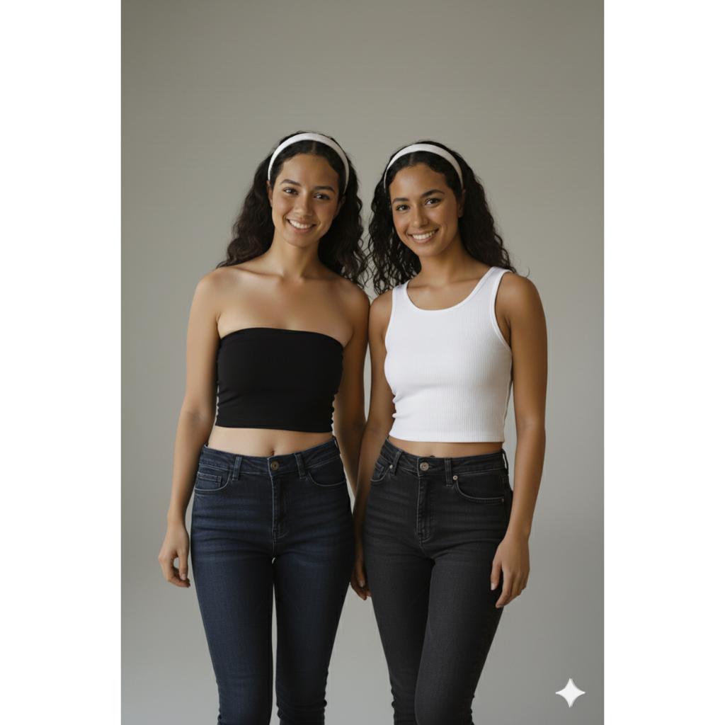Kit Top Faixa e Cropped Regata Feminino em Suplex Conforto, Estilo e Versatilidade para o Dia a Dia!