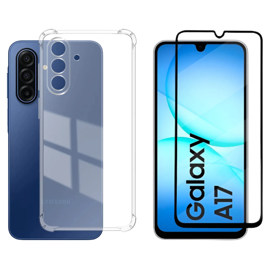 KIt Pelicula Vidro 3D Samsung A17 + Capa Anti Shock Capinha