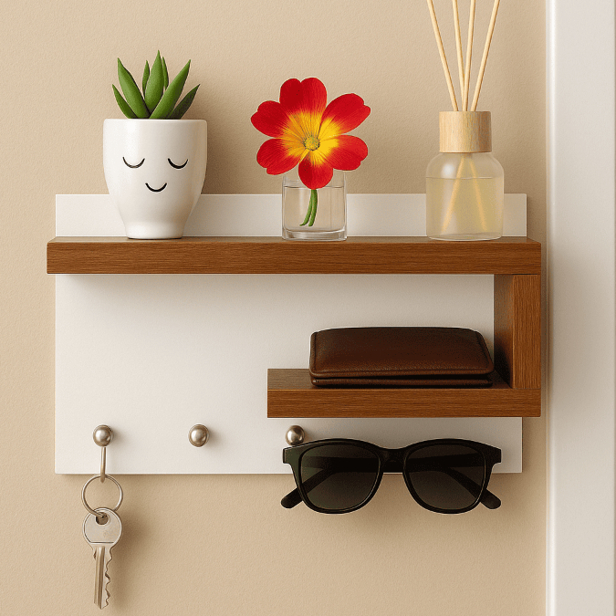 Porta Chaves Multiuso de Parede em MDF | Decoração Moderna para Casa e Escritório em Oferta na Shopee