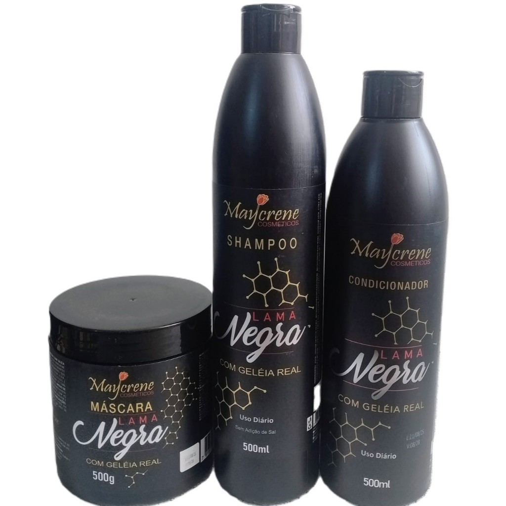 Kit Matizador Lama Negra Maycrene 3x500ml Ativador de Tons Escuros