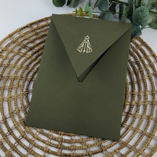 Envelope Verde Oliva para Convite de Casamento Bico Vertical  com Nossa Senhora – Envelope para convite,, bodas em Oferta na Shopee