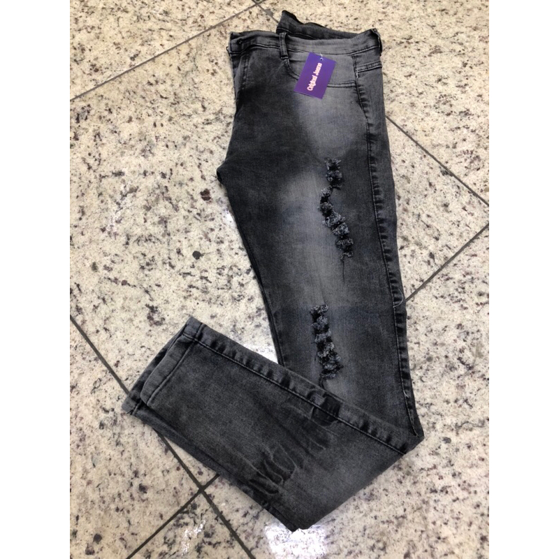 Calça Jens Masculine Super Skinny Graffiti Rasgada