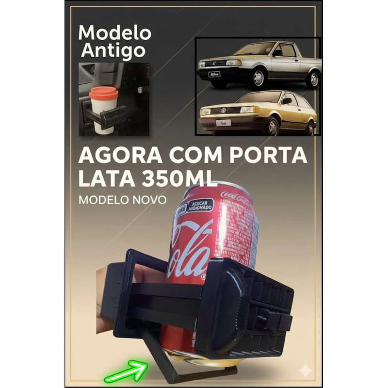Difusor Ar Porta Copos e Latas Gol Parati Saveiro Voyage Quadrado 88 89 90 91 92 93 94 95 96