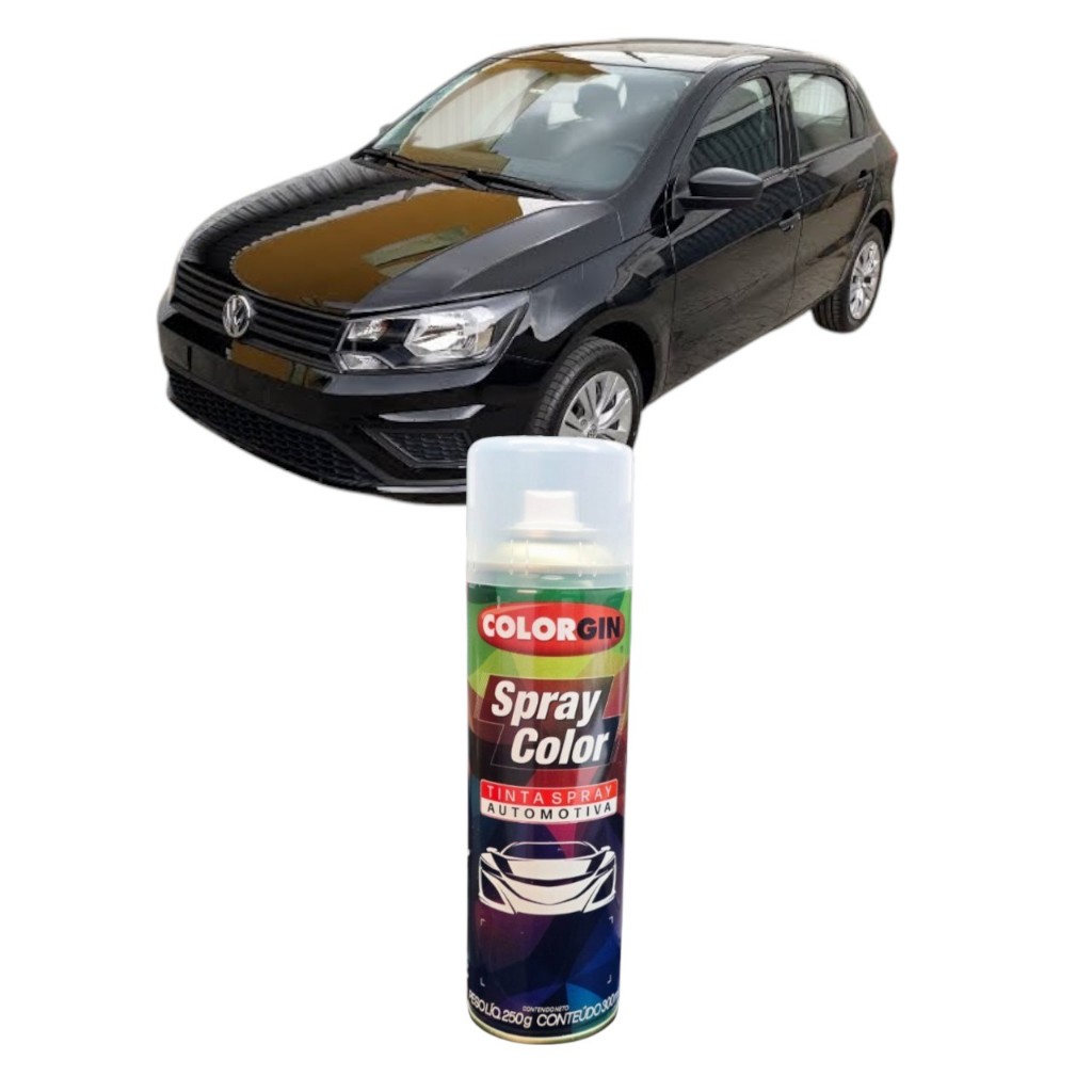 Spray automotivo Preto ninja VW 300ml Colorgin - Sem verniz