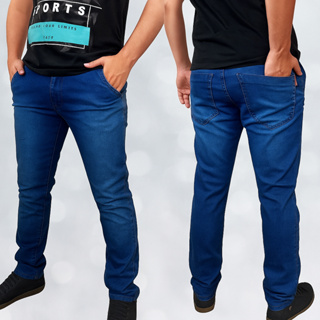 calca jeans masculina skine bolso faca escura em Oferta na Shopee