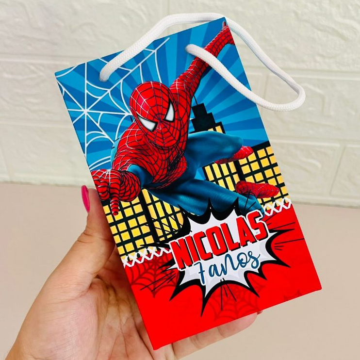 Sacolinha personalizada homem aranha, sacolinha homem aranha, bolsinha homem aranha