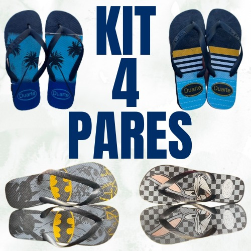 Kit 4 Pares de Chinelo Masculino Adulto Mais Vendidos