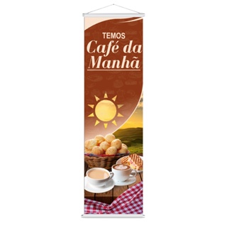 Banner Temos Café da Manha 100x30cm em Oferta na Shopee