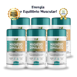 2 a 6 POTES MAGNÉSIO DIMALATO Puro 600mg Com 120 Cáp Concentrado - 100% Puro em Oferta na Shopee