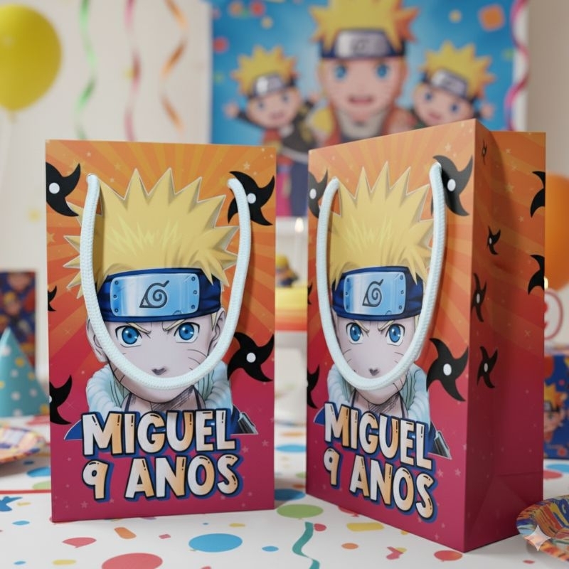 Sacolinha Surpresa Personalizada Lembrancinha de Aniversário Naruto Festa Infantil