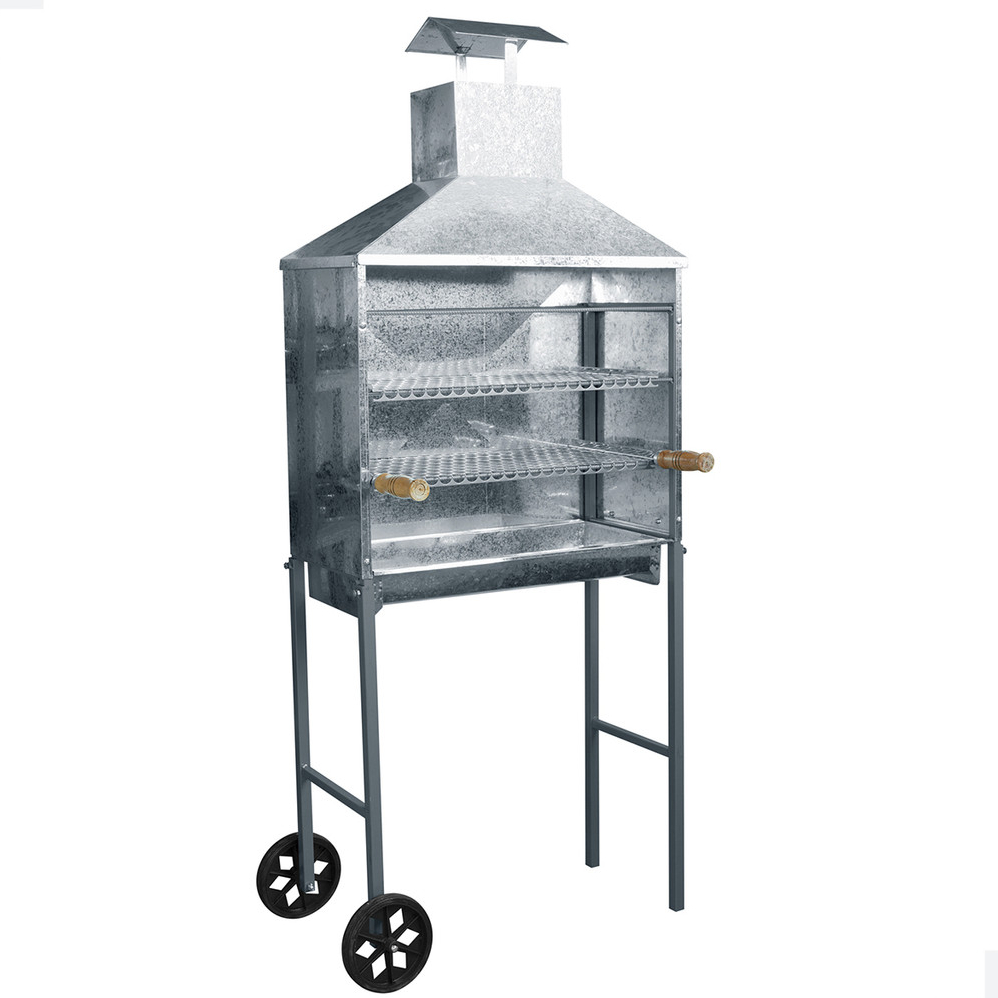 Churrasqueira Portátil com Carrinho – Resistente, Galvanizada e Fácil de Transportar em Oferta na Shopee