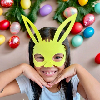 KIT Máscara Coelho Rosto EVA Páscoa com elástico festas, criança, escola em Oferta na Shopee