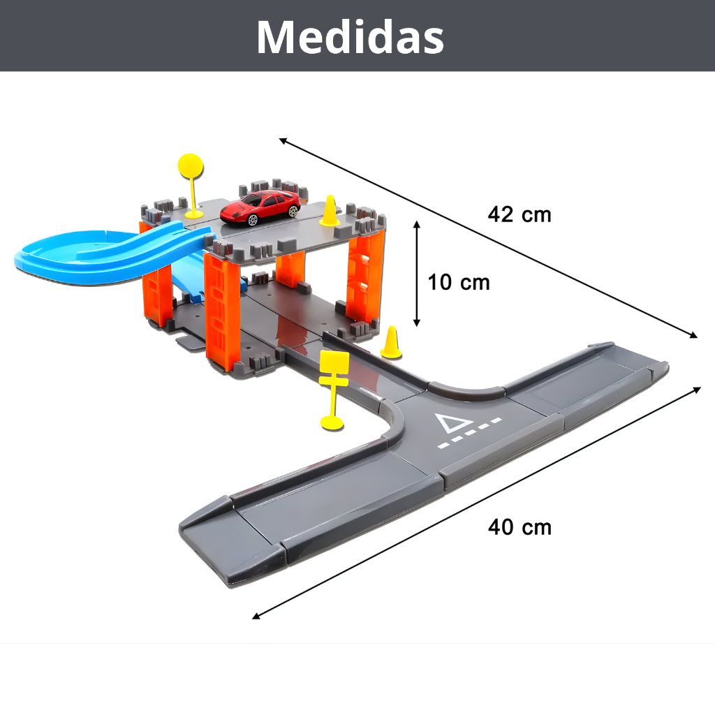 Pista de Carrinhos Brinquedo Infantil Corrida Garagem — imagem 2 de 2
