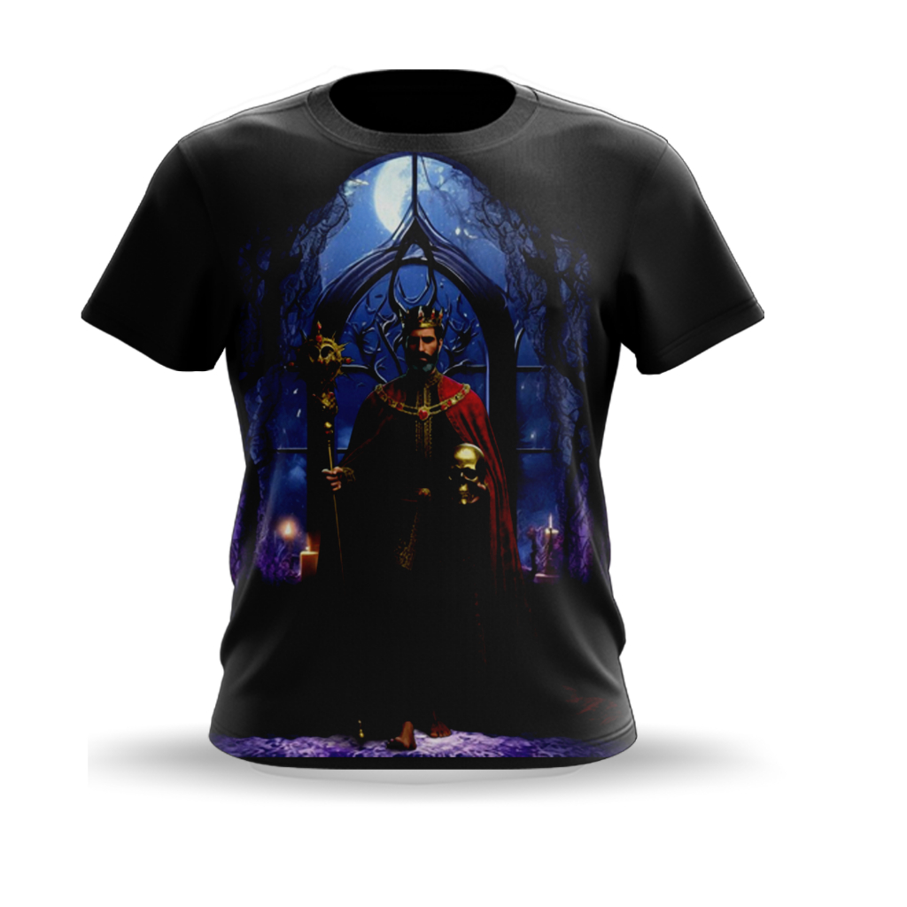 CAMISETA EXU REI DAS SETE ENCRUZILHADAS - UMBANDA & CANDOMBLÉ - TECIDO DRYFIT - SUBLIMADA - Cod.313