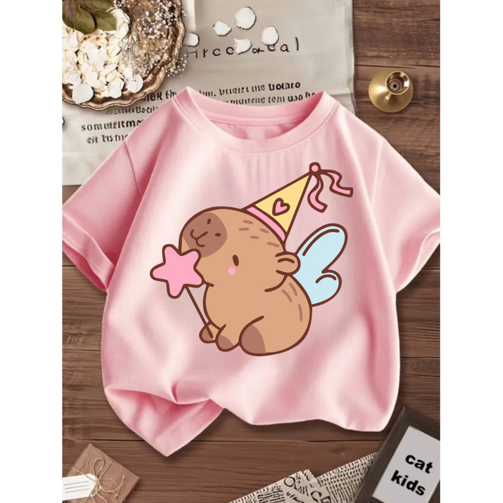 Blusa Blusinha Camiseta Infantil Juvenil Menina Moça 100% Algodão Capivara Fada em Oferta na Shopee