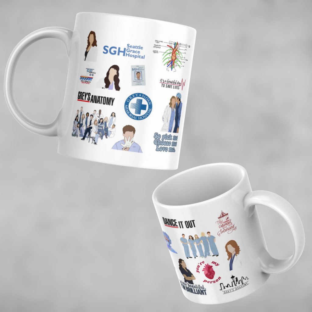 Caneca Branca Grey's Anatomy Serie Anatomia de Grey