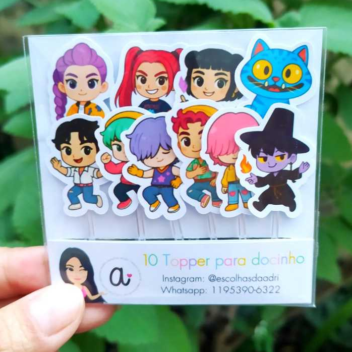 50/100 unid. Tag para docinhos Guerreiras do Kpop | K-Pop Demon Hunters | Huntrix em Oferta na Shopee