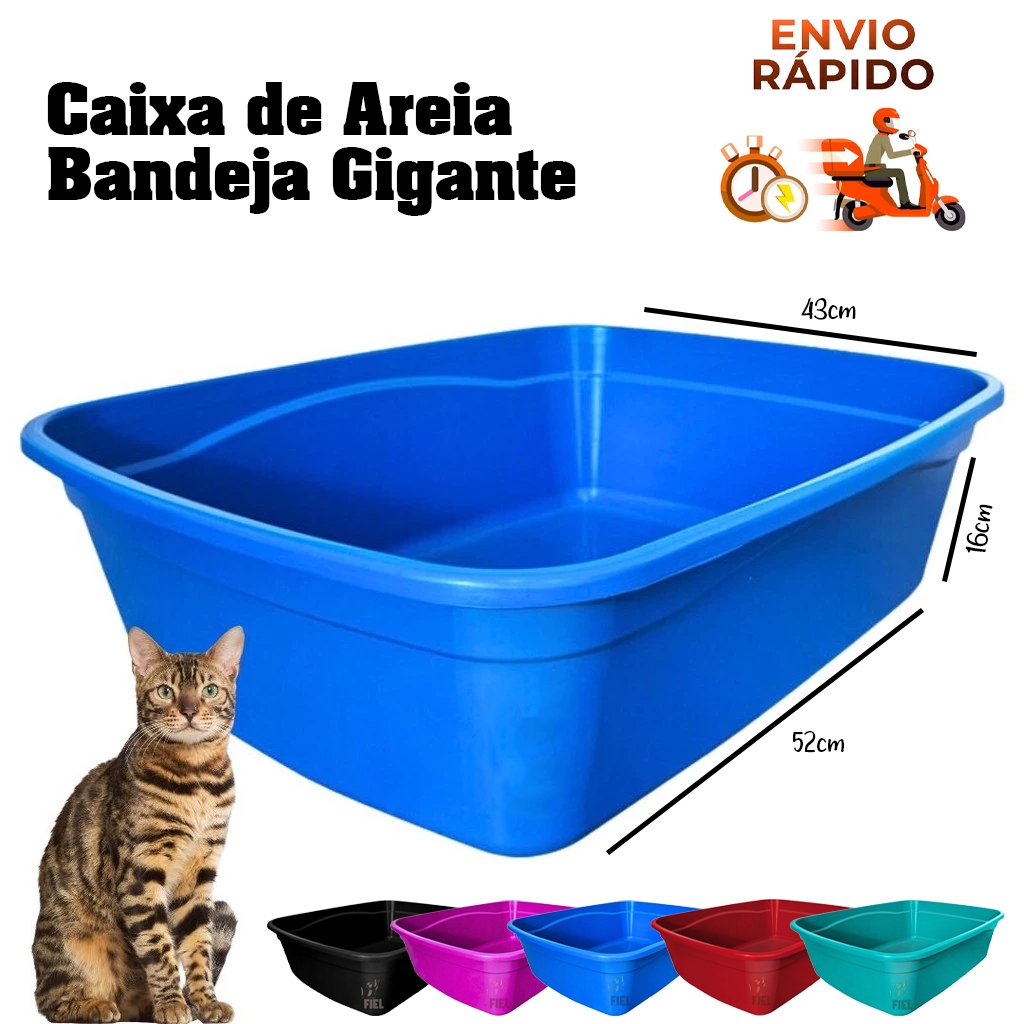 Caixa de Areia Gatos Gigante Bandeja Alta Higiênica para Areia Pra Gato BrinqPet em Oferta na Shopee