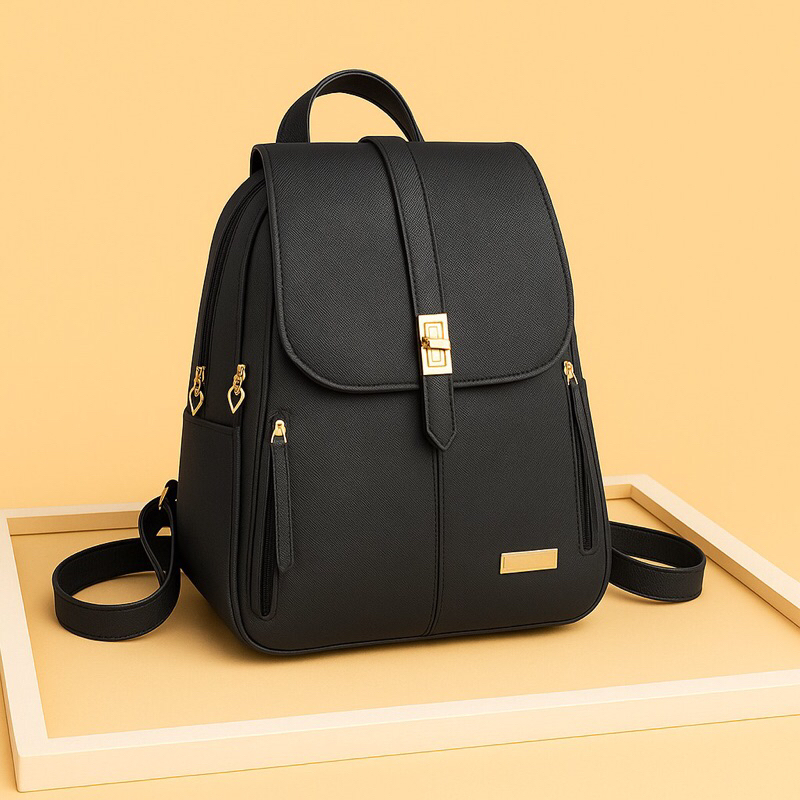 mochila De Costas Couro Social Feminina Elegante Reforçada Top canguru