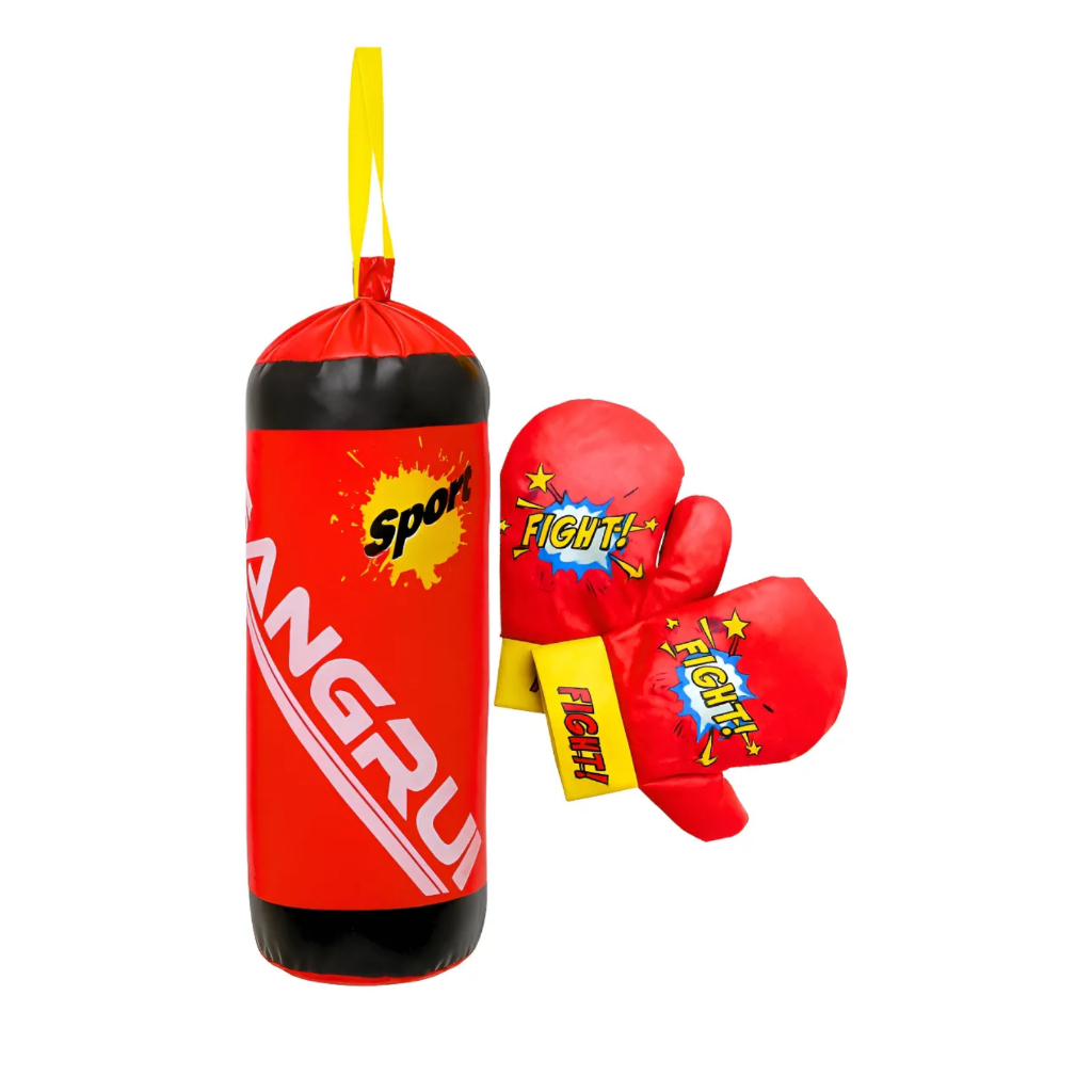 Kit Saco de Pancada Boxe com Luvas Infantil Criança Luta Luva de Boxe