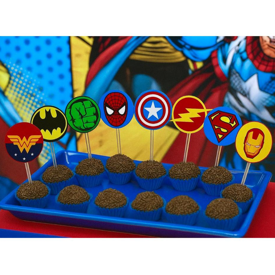 50 Toppers de doces Super heróis / Topo / fazemos qualquer tema