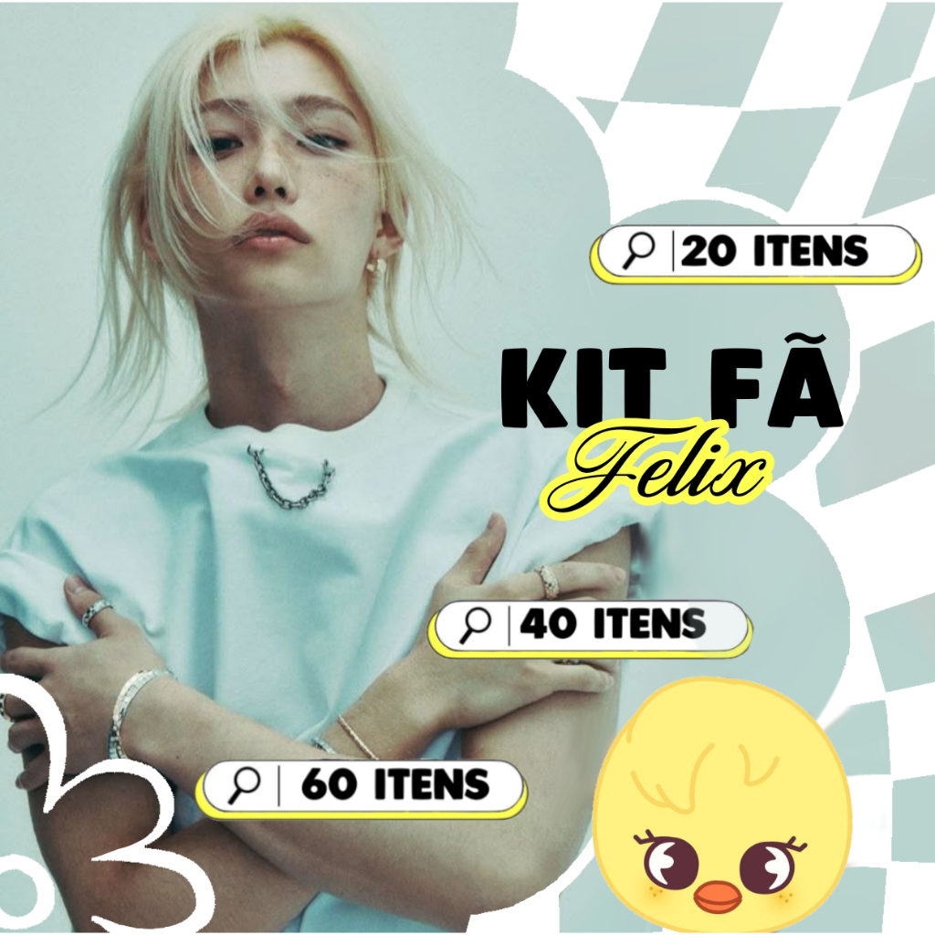 KIT FÃ FELIX STRAY KIDS  PERSONALIZADO - FANMADE - ATÉ 60 ITENS em Oferta na Shopee