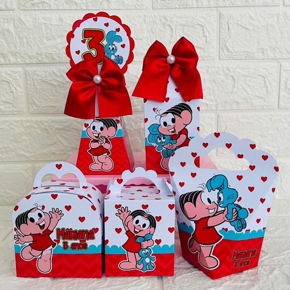 Kit Personalizados Turma da Monica | Lembrancinhas | Mimos | Caixinhas para festa De Aniversário - PEGUE E MONTE