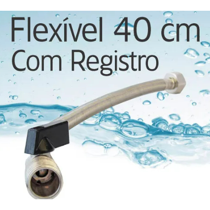 Engate Flexivel Rabicho C/ Registro Redutor Vazao 1/2 40cm em Oferta na Shopee