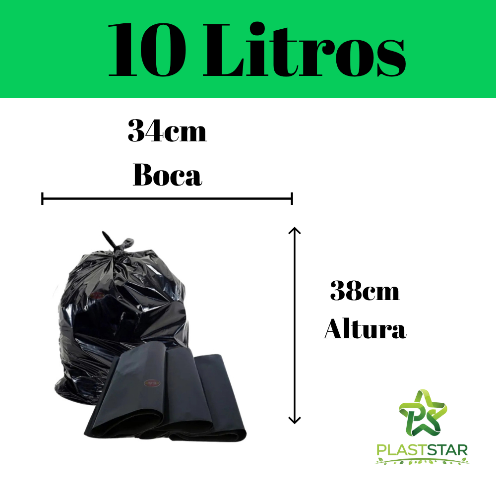 Saco de Lixo 50 unidades Resistentes - Tamanhos 15/20/30/40/50/60/100 Litros