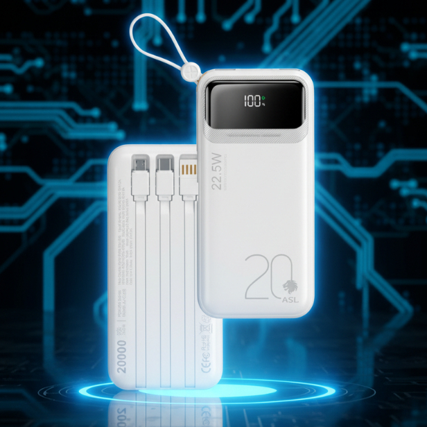 Power Bank Carregador Portátil Turbo 22.5W ASL 20000mah  com display 4 Cabos Integrados indicador de bateria em Oferta na Shopee
