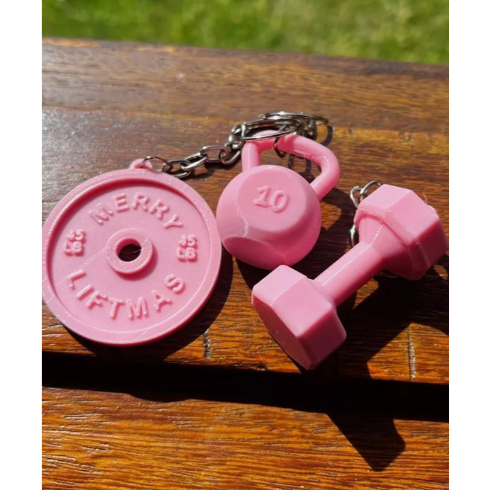 Kit Chaveiro Pesos de Academia Halteres/Kettlebell/Anilha