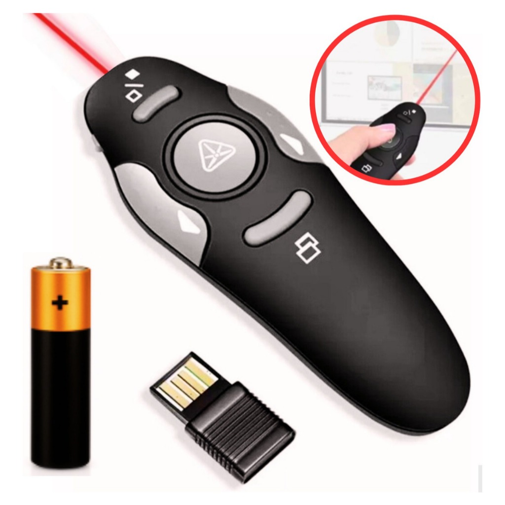 Apresentador Slide Sem Fio Caneta Laser Controle Power Point Apontador Apresentação Passar Slides