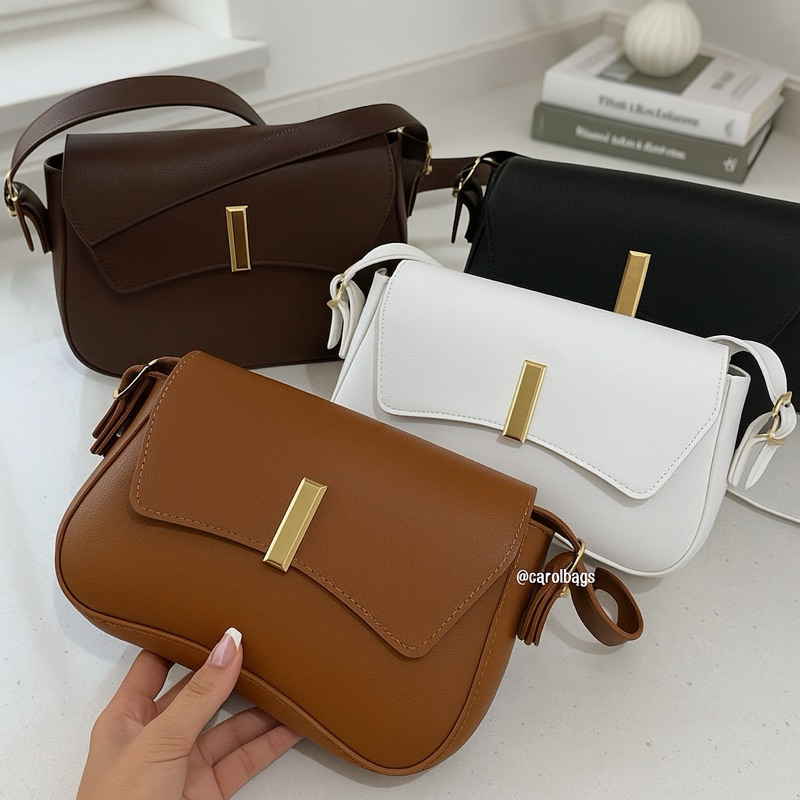 BOLSA FEMININA  DE OMBRO TAMPA C/ METAL MODINHA PROMOÇÃO em Oferta na Shopee