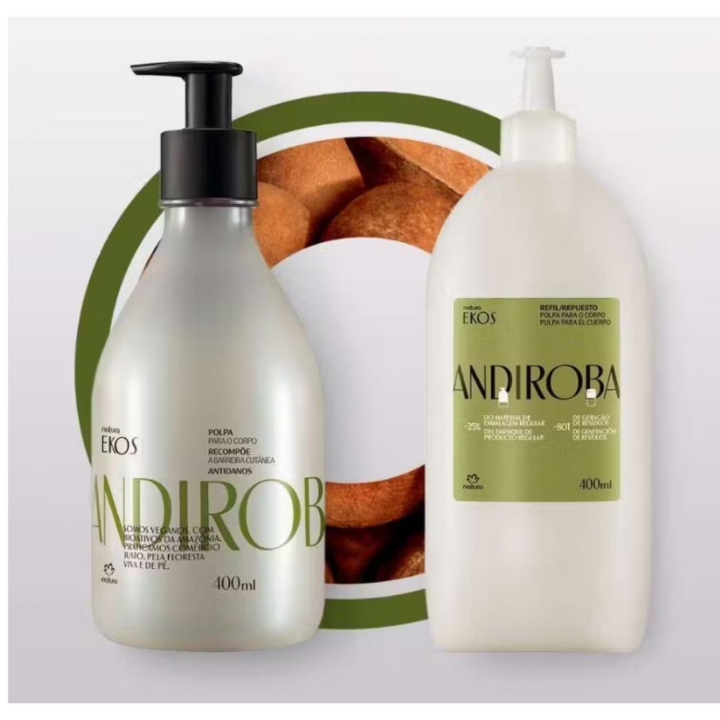 Kit Polpa Desodorante Hidratante para o Corpo Ekos Andiroba + Refil 400ml