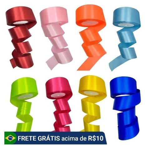 Fita de Cetim Nº 9 (38mm) - 46 Metros - Diversas Cores