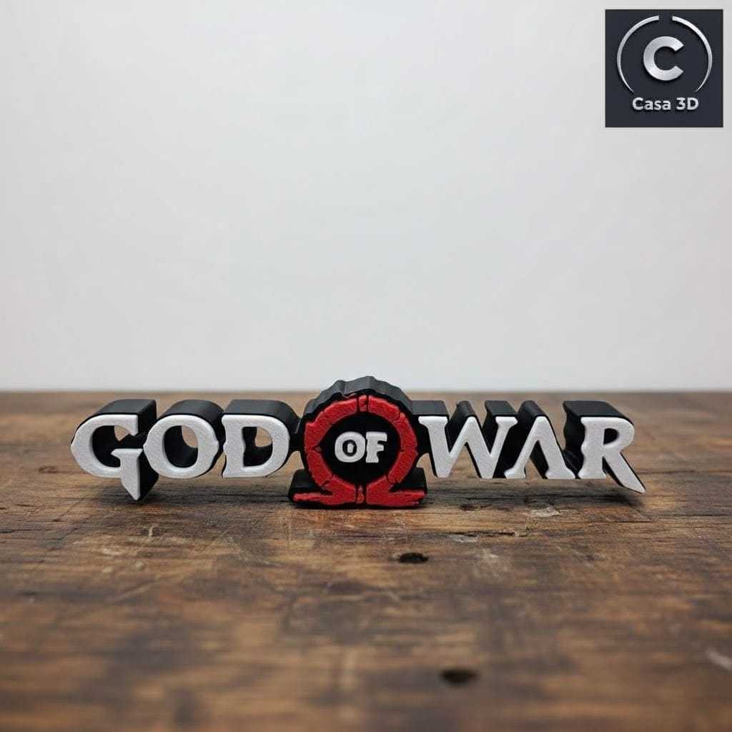 Placa decorativa inspirada em GOD OF WAR impressa em 3D Vários tamanhos