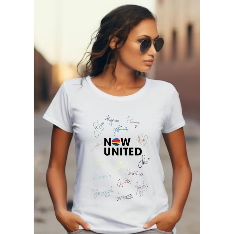 camiseta Now United autografada lançamento adulto e infantil mod1