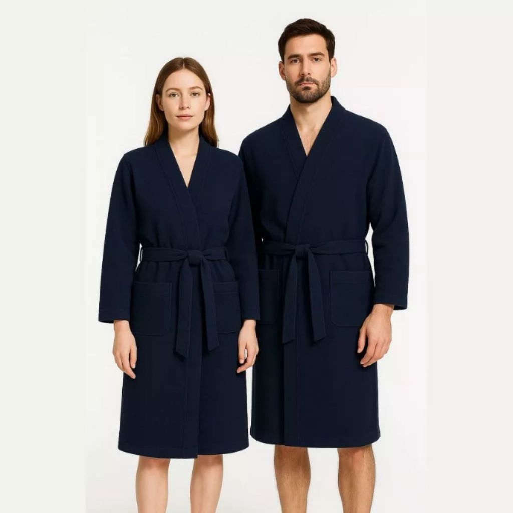 Kit 2 Roupão Casal Adulto Atoalhado Unissex 100% Poliester - Manga Longa Masculino Feminino - Hobe Felpudo