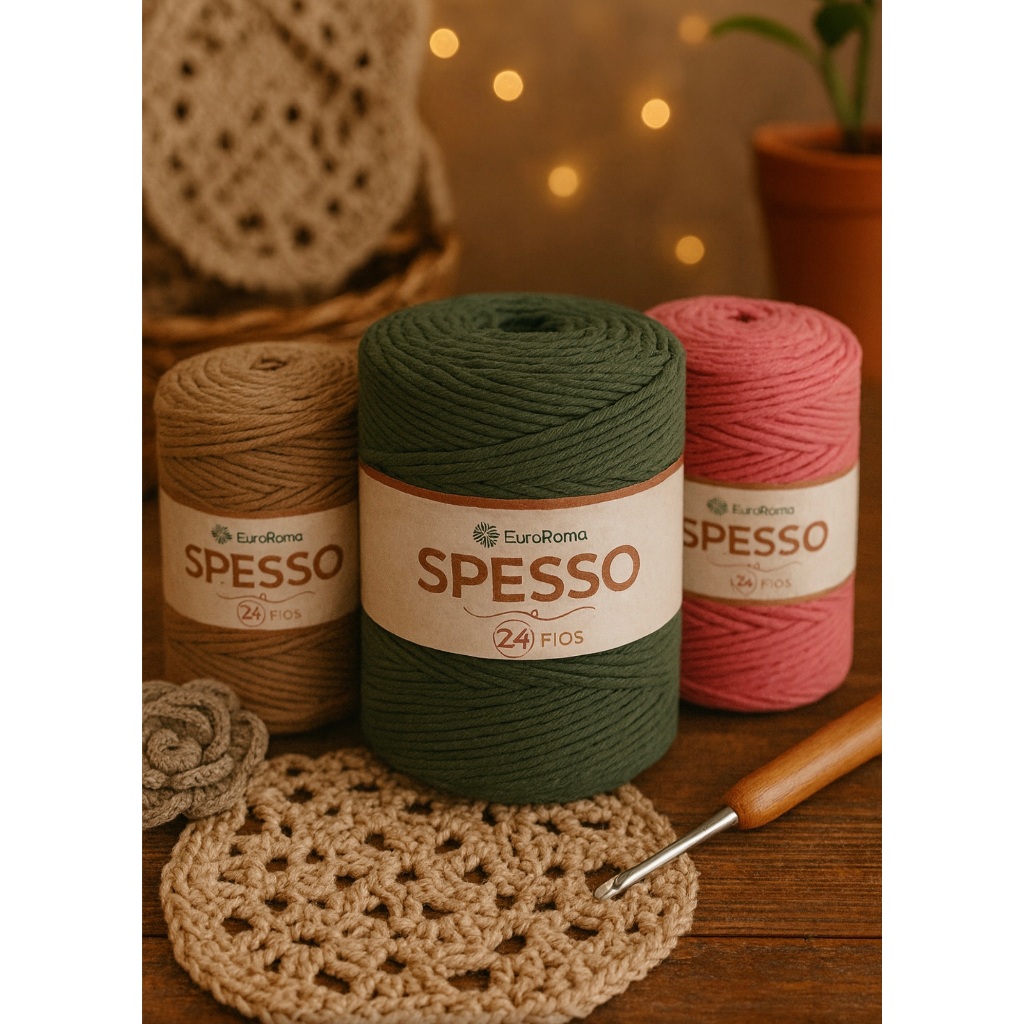 Barbante EuroRoma Spesso 24 Fios – Fio para Crochê, Macramê, Tricô e Artesanato – Várias Cores em Oferta na Shopee