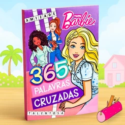 Livro Barbie 365 Palavras Cruzadas Passatempo Infantil Educativo Atividades Meninas
