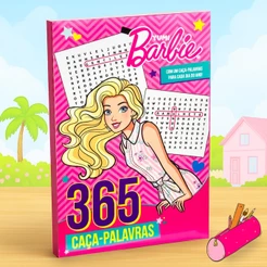 Livro Barbie 365 Caça-Palavras Passatempo Infantil Educativo Atividades Meninas
