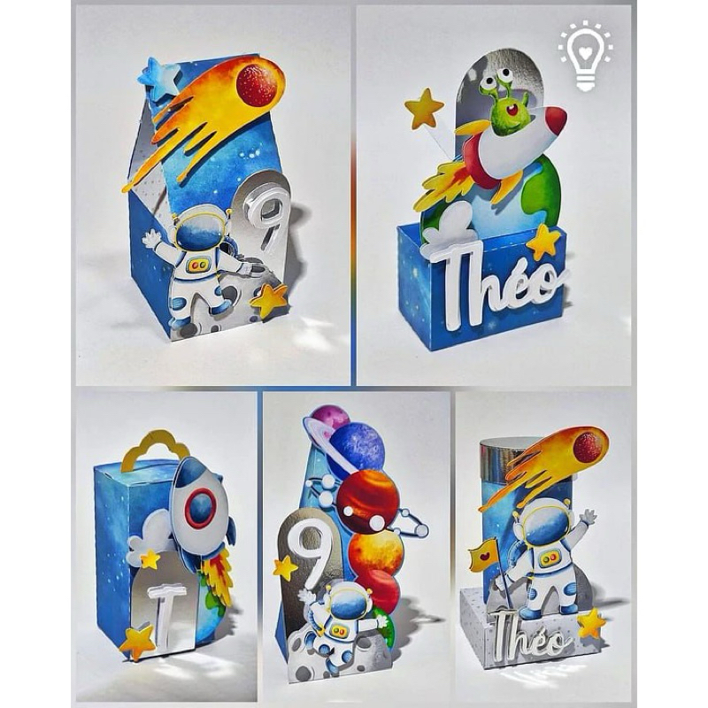 Caixinhas personalizadas Astronauta kit 10un lembrancinhas